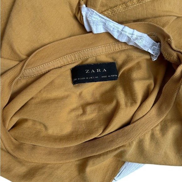 Zara Mustard Yellow Tiger Skull Graphic T-Shirt - Picture 3 of 3